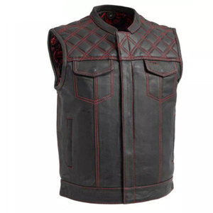 Chaleco de Motocicleta de Cuero Genuino para Hombre, con Correa Lateral Ajustable, Cierre de Cremallera, Ropa Exterior Cortavientos para Conducir en Invierno - Product Image 5