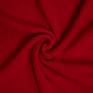 <b>Red</b> Knitted <b>Throw</b> Blanket Ruffle Edges Rectangular 100% Cotton Spring Autumn Home Use Cute Style Folded Solid Color Eco-Friendly - Product Image 5