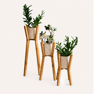 Ensemble de 3 supports pour plantes, porte-pots de fleurs modernes pour l'intérieur, support pour plantes en bois écologique pour la décoration du salon et du balcon - Product Image 4