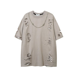 T-shirt surdimensionné personnalisé avec logo, 250-330 GSM, style vintage vieilli, épaules tombantes, streetwear homme, coupe ample, 100% coton - Product Image 1