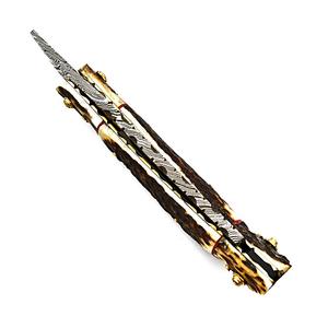 MORTAL SAGA Rasoir de Barbier Premium en Acier Damas Léger, Fait Main, Lame Ultra-Tranchante, Manche Personnalisé en Corne de Cerf et Cuir, Sûr - Product Image 3