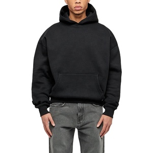 High Quality Top Selling Custom Streetwear Cotton <b>Men</b> Boxy Blank <b>Plain</b> <b>Hoodie</b> Oversized Cropped <b>Hoodie</b> <b>Men</b> Screen Print 2026 - Product Image 3