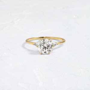 IGI/GIA Lab Grown Cut Diamond Vintage 14K Anillo de boda/compromiso amarillo Unisex Oro blanco fino para fiesta de aniversario-Worthy - Product Image 2