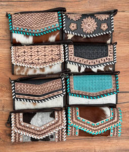 Nouveau design pochette en fourrure de vachette usinée à la main sculpture portefeuille pochette Western élégant portefeuille multi-usages pochette en Offre Spéciale pour femmes - Product Image 2