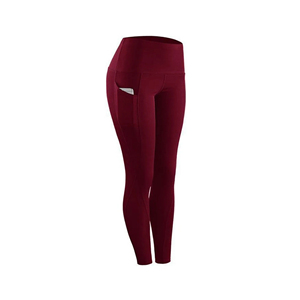 High Waist Black <b>Leggings</b> <b>With</b> <b>Pockets</b> Full Length Seamless Knitted Sporty Style Stretch Breathable Comfortable Quick Dry - Product Image 5