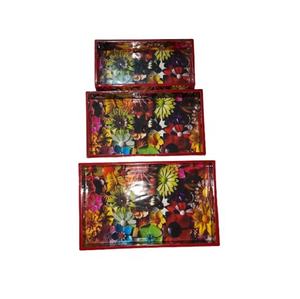 Plateau de service en bois émaillé de qualité artisanale, multicolores, finition naturelle, pour hôtels et restaurants - Product Image 6