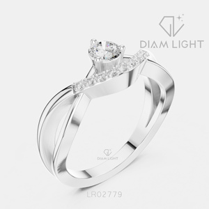 Bague de fiançailles en or blanc 14 carats avec diamant de laboratoire certifié IGI 0,25 carat, couleur F+, clarté VS+, pour femme, cadeau de mariage - Product Image 2
