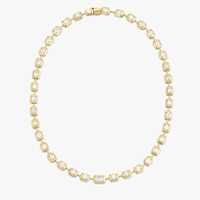 Collier ras-de-cou tennis en or 14 carats avec diamant de laboratoire taille émeraude, 15 carats, serti clos, bijoux de mariage et de mariée gradués, 16 pouces
