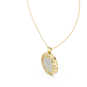 ETHEREAL RADIANCE LAB GROWN DIAMOND <b>PENDANT</b> SET IN 18KT <b>SOLID</b> YELLOW <b>GOLD</b> FOR ENGAGEMENT WEDDING PARTY VALENTINE GIFT DAILY WEAR - Product Image 4