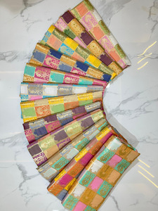 ผ้าไหมบรอกเคดหรูหรา ประดับด้วยลายทองคำแบบซารี  ทออย่างประณีต เหมาะสำหรับชุดเจ้าสาวและงานตกแต่งภายในแบบราชวงศ์ - Product Image 5