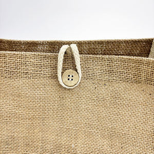 Sac messager en jute avec logo personnalisé, rabat et fermeture magnétique, sac bandoulière écologique pour cadeaux d'entreprise - Product Image 3