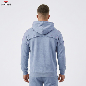 Sudadera con Capucha Deportiva Térmica de Algodón 100% de Alto Gramaje, Unisex, Lisa, Personalizable con Pedrería Bordada para Invierno - ¡La Mejor Oferta de 2026! - Product Image 4