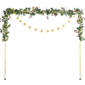 Supporto Regolabile per Tavolo in Rattan con Morsetti per Asta da 13-42 Pollici e Base ad Arco in Ferro Quadrato da 28-98 Pollici - Product Image 1