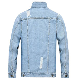 Veste en jean unisexe bleu clair pour perfectionnistes, avec doublure polaire, imprimé réfléchissant, rembourrage en polyester, décontractée, en coton lavé, col montant - Product Image 3