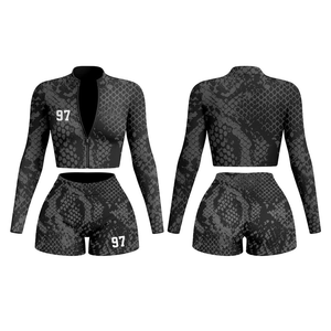 Conjunto de Ropa Deportiva de Dos Piezas con Estampado de Leopardo Personalizado para Verano, Camiseta y Pantalones Cortos con Estampado de Guepardo para Mujer - Product Image 1