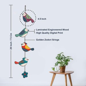 Décoration murale en bois MDF avec oiseaux colorés, art mural moderne, grand format, à suspendre pour la maison, le bureau, le jardin - Product Image 5