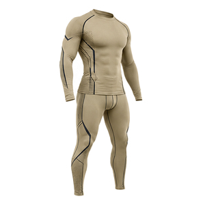 Conjunto Deportivo de Compresión para Hombre, de Secado Rápido, Manga Larga, Pantalones y Camiseta, Transpirable, Elástico, para Gimnasio y Entrenamiento - Product Image 3