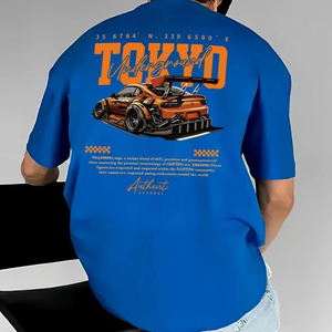 Camiseta de Manga Corta para Hombre, de Alta Calidad, Cómoda y Transpirable, 100% Algodón, Talla Grande, Corte Holgado, con Logotipo Frontal, para Verano - Product Image 1