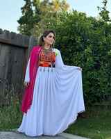 Robe de mode traditionnelle afghane Kuchi en dentelle brodée, ensemble de costume de mariage Pashtun Balochi respirant