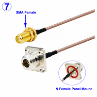 Câble Pigtail d'Extension RF RG-316 N Femelle 4 Trous vers Connecteur SMA Mâle/Femelle 50 Ohm RG316 4G LTE