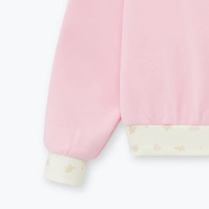 Sudadera Casual de Invierno para Mujer, Color Rosa, Cuello Alto Simulado, Estampado Personalizado en la Parte Delantera, Tejido de Felpa Ecológico, Hombros Caídos, Manga Larga - Product Image 5