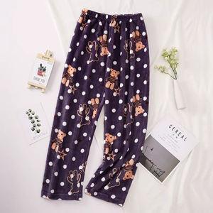 Custom Wholesale Women's Printed Flannel Pajama Pants Ladies <b>Pyjama</b> Casual Loungewear Comfortable Trousers - Product Image 5