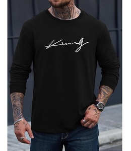 New Collection OEM Service Casual Long Sleeve Neck Shoulder Slope Printed Comfortable Men's Cotton Sweatshirt From Bangladesh - Product Image 3