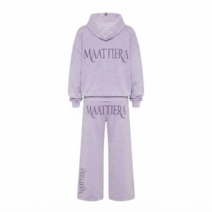 Conjunto de Sudadera Oversize con Capucha y Pantalones Anchos de Felpa de Algodón para Mujer, Estilo Casual Urbano, OEM ODM - Product Image 4