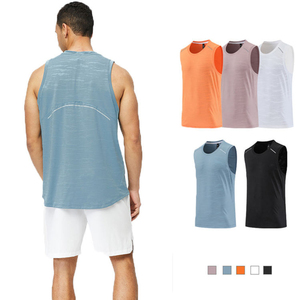 Camiseta sin mangas de secado rápido para hombre, que absorbe la humedad, para gimnasio, correr, fitness, multicolor, ropa deportiva, venta al por mayor, OEM, logotipo personalizado - Product Image 1
