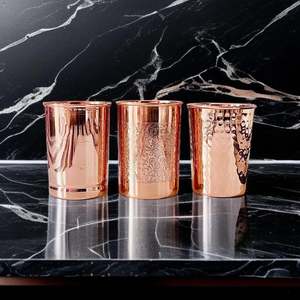 Vasos de cobre premium para beber, lisos y con acabado martillado, tazas metálicas para uso en el hogar, bar, restaurante y hotel. - Product Image 4