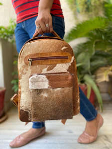 Nueva Mochila de cuero de piel auténtica hecha a mano para el pelo, cuero de vaca Natural genuino Retro, bolsas de ordenador portátil de trabajo informales Unisex Vintage - Product Image 3