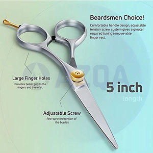 Stainless Steel 4Cr13 Professional Grooming <b>Scissors</b> Blunt Tip Right-Handed Medium Handle <b>Beard</b> Mustache Nose Ear Hair Precision - Product Image 2