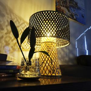 Lampes de table en bambou, décoration intérieure, éclairage, lampe de table tissée à la main, abat-jour de lampe de bureau - Product Image 5
