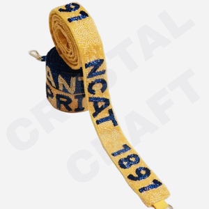 CRYSTAL CRAFT New Arrival Handmade Designer Ladies Beaded Mobile Phone Strap Seed Bead Guitar bag Strap leopard - Product Image 3