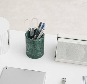 Good Quality <b>White</b> marble <b>Pen</b> Pencil holder Round Shape Office Promotional Gifted Crafts With Amazing price - Product Image 2