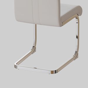 Set di Sedie da Pranzo Moderne con Gambe in Metallo a Forma di C, Schienale Alto in Ecopelle PU, Imbottite per Sala da Pranzo - Product Image 5