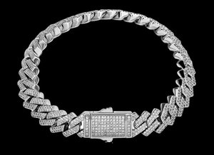 Pulsera de eslabones cubanos de plata con moissanita, estilo hip hop, de lujo, para hombre y mujer, joyería de moda, regalo. - Product Image 2