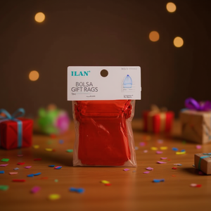 Sacchetti regalo Ilan 5x7cm rossi 8 pezzi per confezioni regalo per feste - Product Image 2