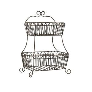 Corbeille à fruits ronde à 2 niveaux en fil métallique, moderne, de haute qualité, tendance, prix abordable, taille et forme personnalisables - Product Image 3