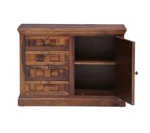 Solid Wood Accent Cabinet | 3D Hand-Carved Woven Pattern Sideboard | Wholesale Living Room Other Home Furniture - Product Image 2