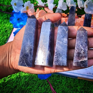 หินไอโอไลต์ธรรมชาติทรงโอเบลิสก์ หินคริสตัลขัดเงา หินบำบัด พลังเรกิ สำหรับการทำสมาธิ แฟชั่นทันสมัย ตกแต่งบ้าน จักระ ขายส่ง - Product Image 6