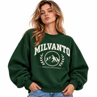 Kaos Sweatshirt Wanita Terbaru Custom 450 GSM Bahan Fleece Katun Tebal Premium Ukuran Besar Model Drop Shoulder