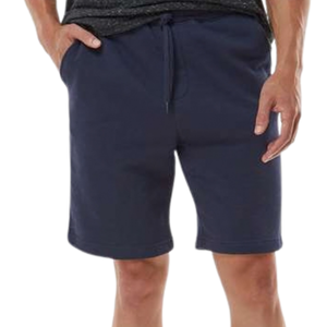 Shorts décontractés bleu marine unis pour hommes, taille élastique avec cordon de serrage, poches latérales et poche plaquée arrière, pour l'été, vente en gros de vêtements - Product Image 5