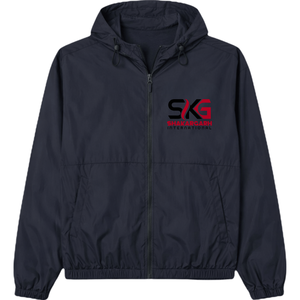 Custom Logo Solid Streetwear <b>Summer</b> Hooded Windbreaker <b>Jacket</b> <b>Lightweight</b> Zip-Up Track Drawcord Hood Side Pockets - Product Image 1