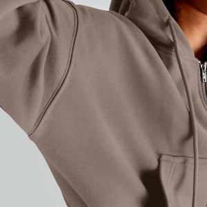 Moda mujer invierno grueso térmico ligero polar sin forro recortado correr Sudadera con capucha algodón transpirable de punto - Product Image 4