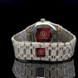 นาฬิกาข้อมือ Shreeji Jewels หรูหรา คุณภาพสูง สแตนเลสสตีล ประดับเพชร เครื่องกล ขนาด 40 มม. แสดงวันที่ แบบอนาล็อก แฟชั่นสำหรับทุกเพศ - Product Image 2