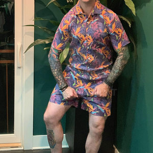 Combinaisons pour hommes, été, décontractées, légères, en coton, manches courtes, sport de plein air, vacances, mode tendance - Product Image 6