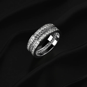 Round Cut Diamond <b>Ring</b> Two Row Eternity Band <b>For</b> <b>Men</b> High Clarity 14k Diamond <b>Ring</b> VVS-VS Clarity IGI Certified <b>for</b> Sale Export - Product Image 3