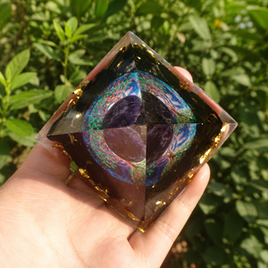 Prix de gros - Pyramide d'orgone en améthyste naturelle avec boule de cristal - Guérison énergétique Reiki - Protection - Décoration de méditation - Product Image 3
