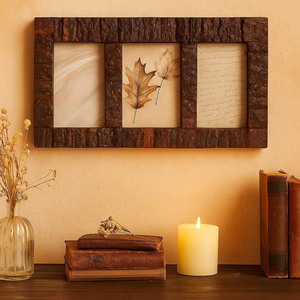 Marco de fotos de madera de mango antiguo Vintage marco de madera de collage múltiple 3 cuadros colgante de pared regalo de foto familiar ofertas de proveedores a granel - Product Image 4